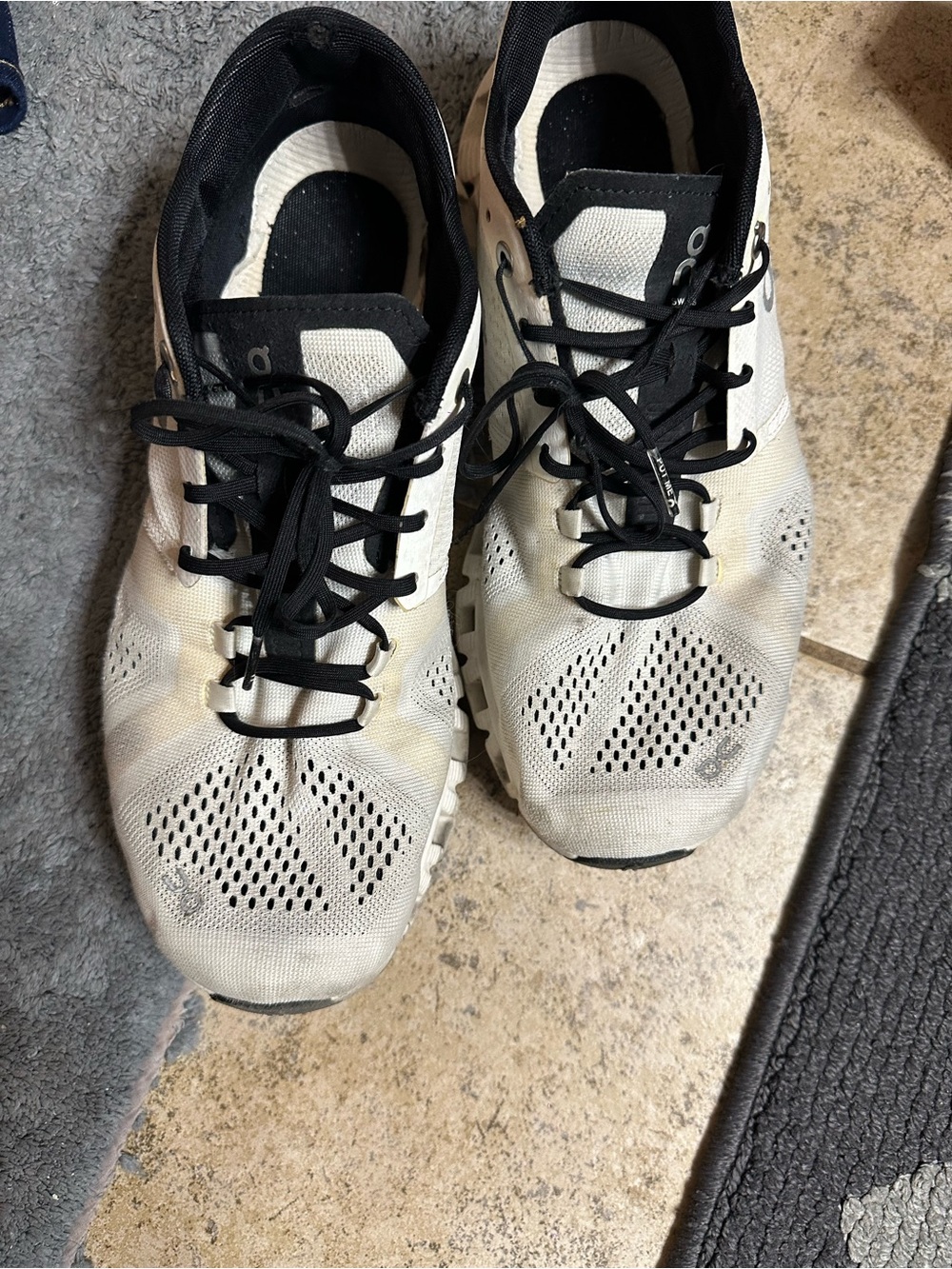 ON Cloud White and Black Men's Running Shoes